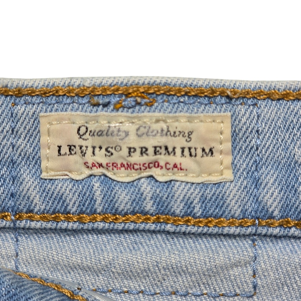Jeans Levis 29 Womens Light Blue Excellent 501 Premium Side Logo Tape Straight - Picture 5 of 13